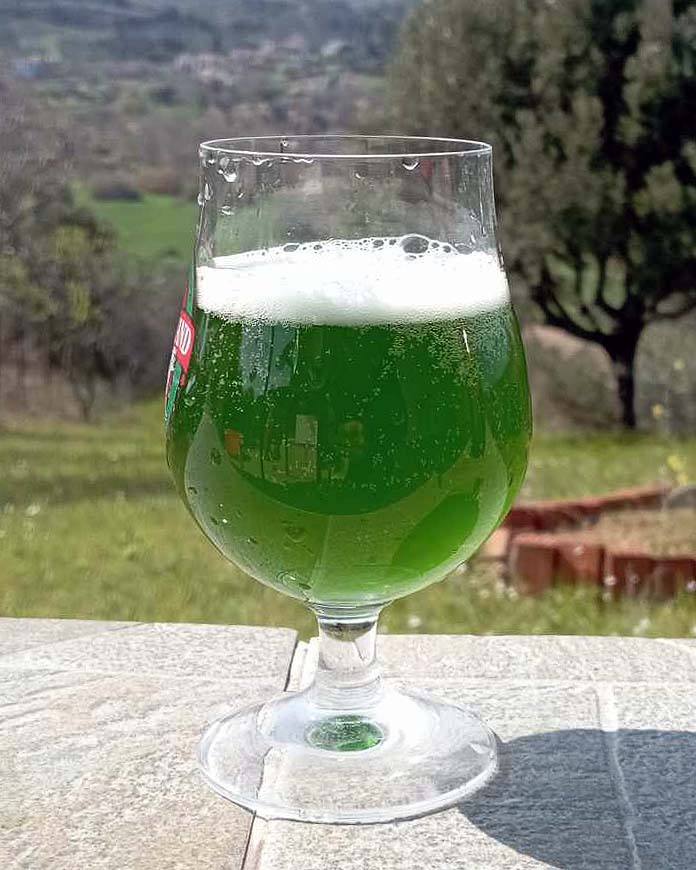 Cracking the Cold beer in a glass